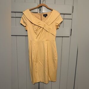 Adrianna Papell Soft Yellow Midi Dress